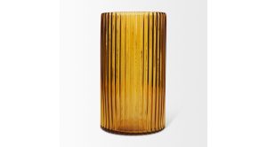 Dawn Tall Amber Glass Vase (3)