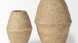 Rundal Beige Paper Mache Vase-Large (10)