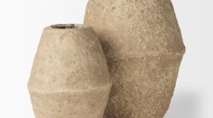 Rundal Beige Paper Mache Vase-Large (9)