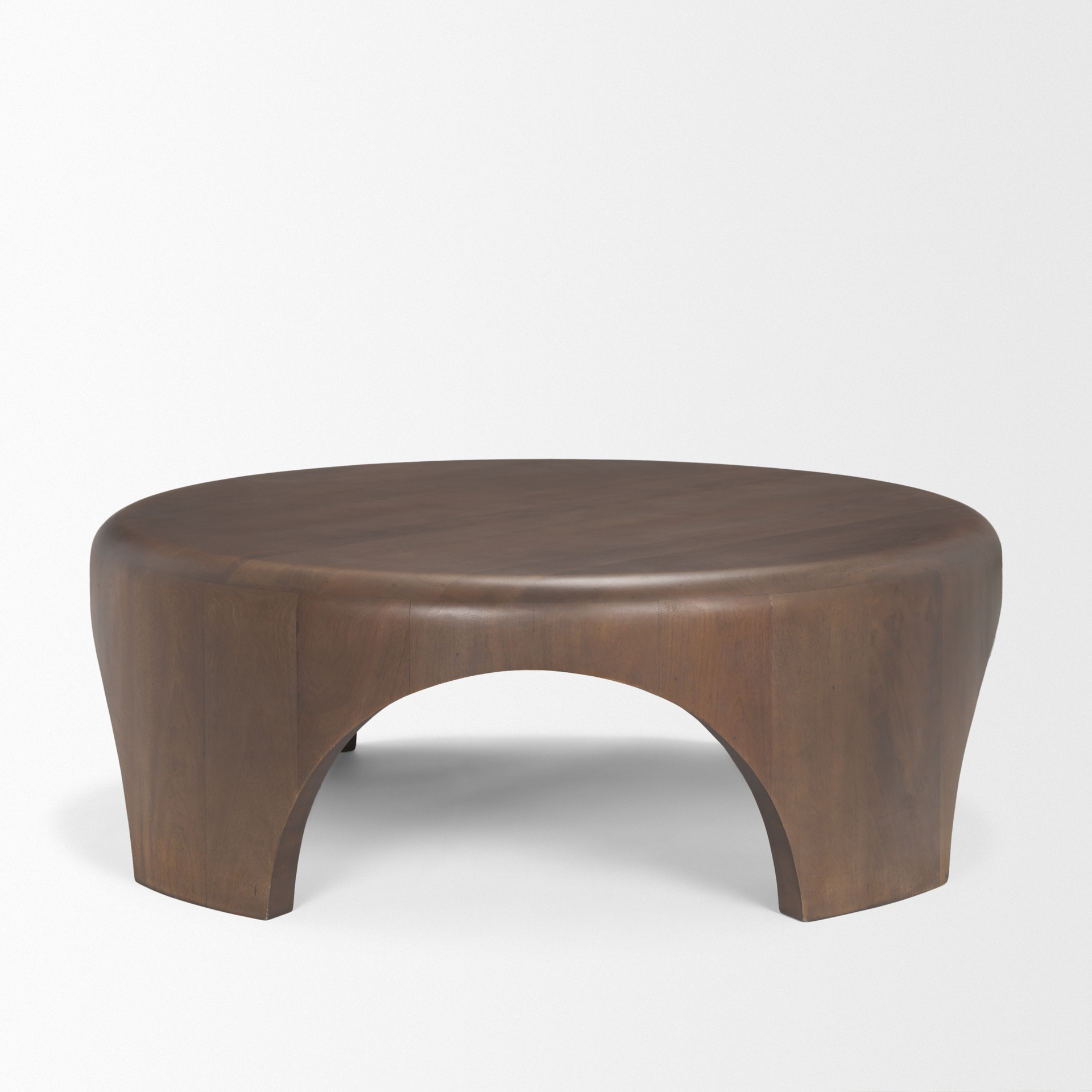 Shima Round Dark Brown Wood Coffee Table