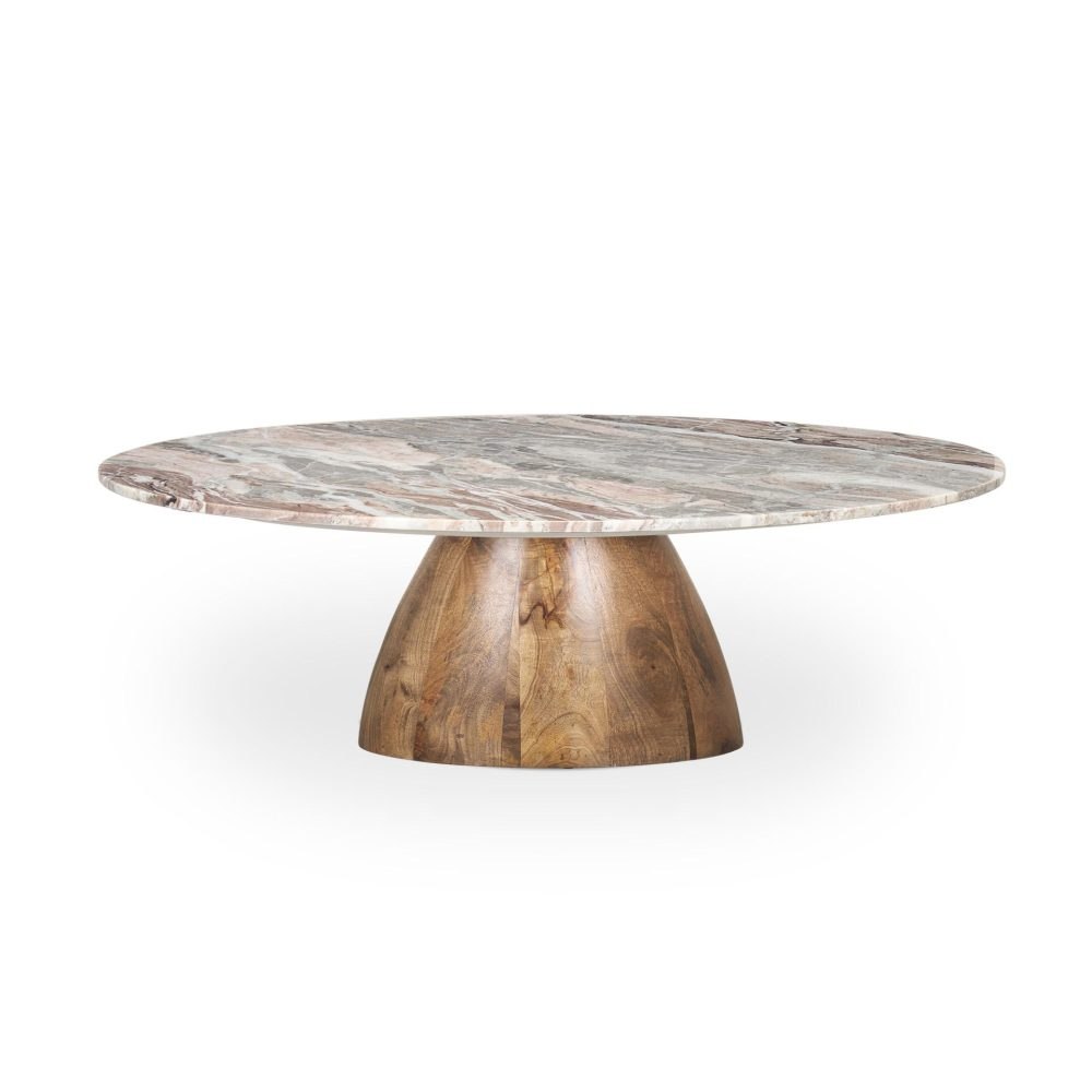 Allyson Round Coffee Table- Pink Marble