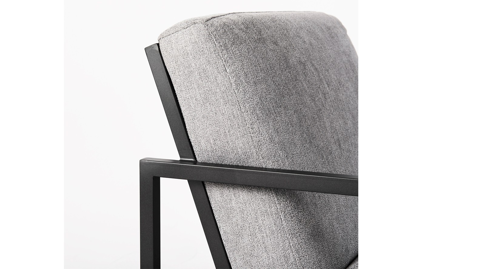 Armelle Gray Fabric Seat W/Black Metal Frame Accent Chair - Image 6