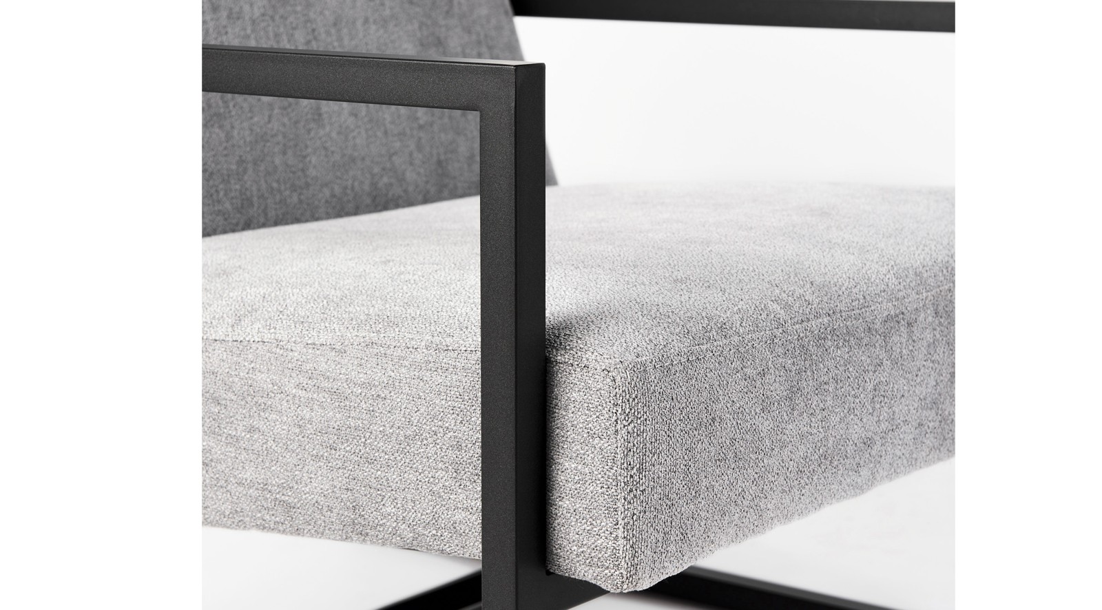 Armelle Gray Fabric Seat W/Black Metal Frame Accent Chair - Image 9