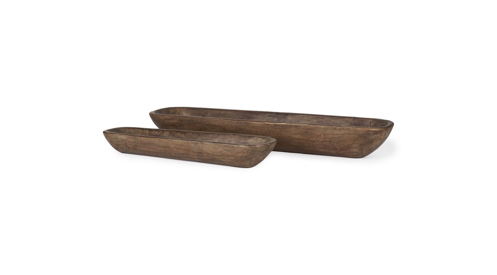 Athena Wooden Trays S/2 Brown