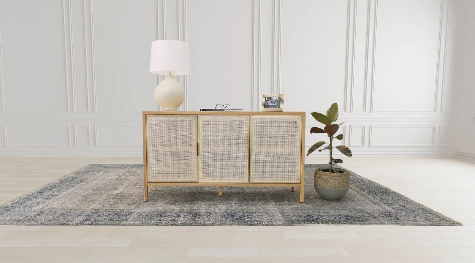 Rattan 3 Door Sideboard Natural - Image 10