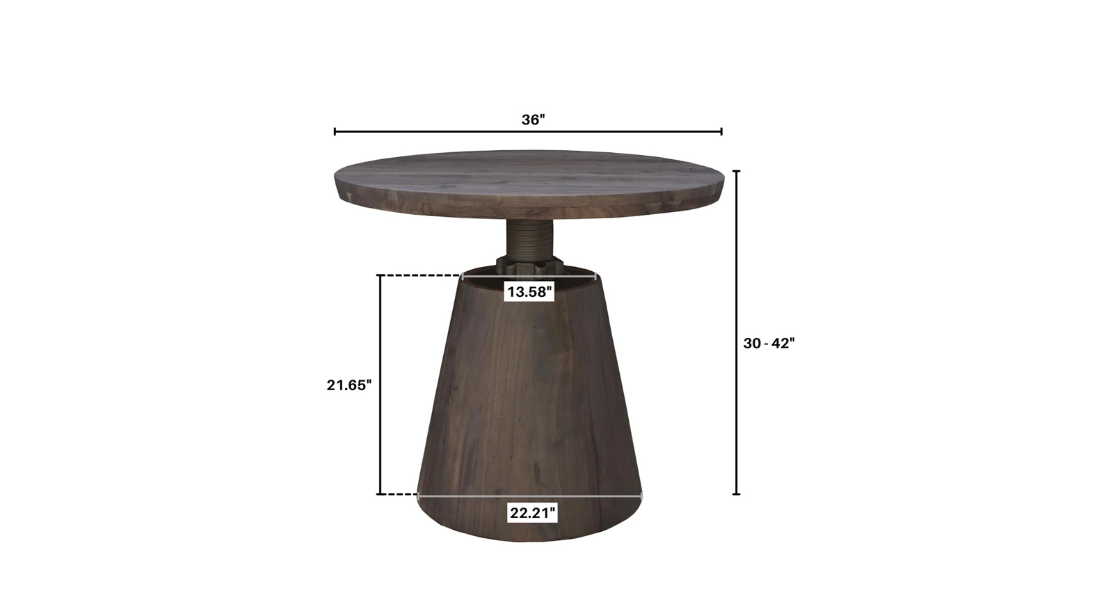 Boston Bistro Crank Table Vinegar Matte - Image 3