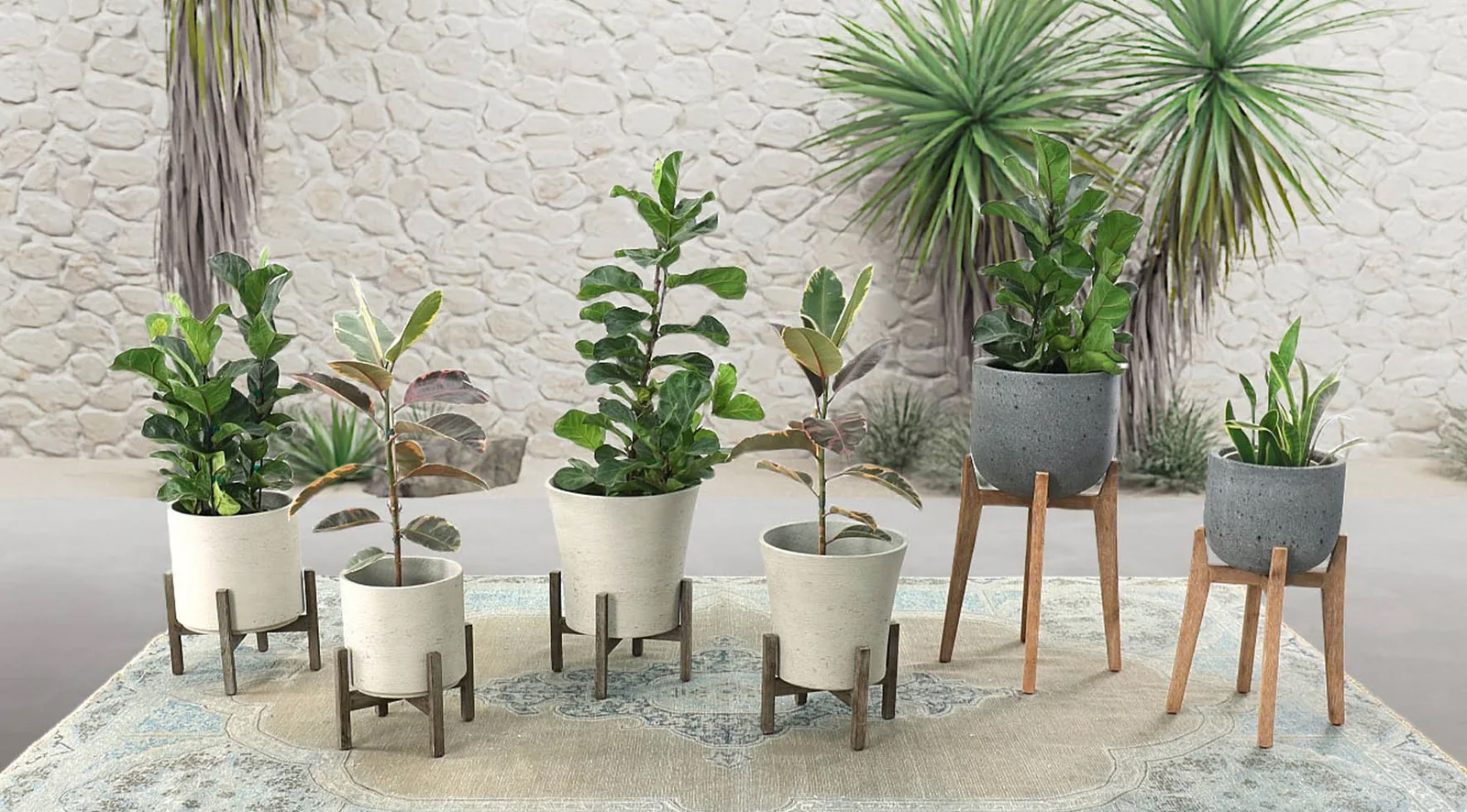 Patio Round Medium Standing Pot - Cement Grey - Image 2