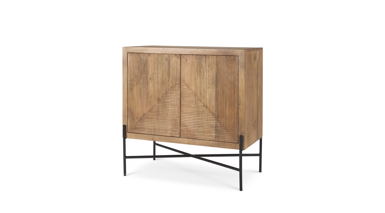 Cairo 36.0L x 19.5W x 36.0H 2 Door Wood and Metal Cabinet