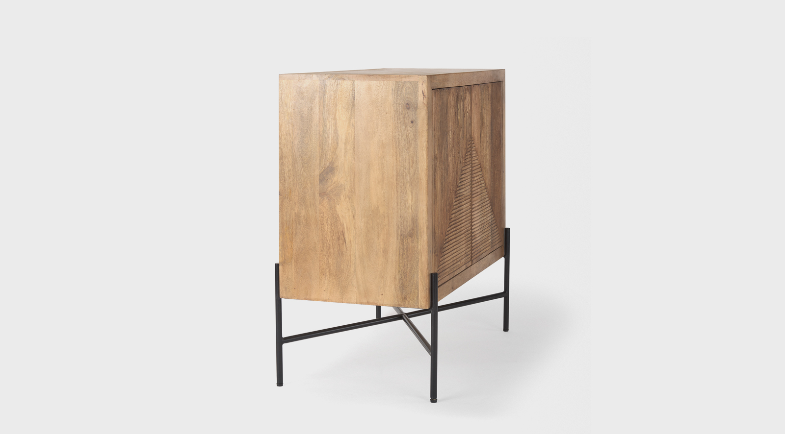 Cairo 36.0L x 19.5W x 36.0H 2 Door Wood and Metal Cabinet - Image 3