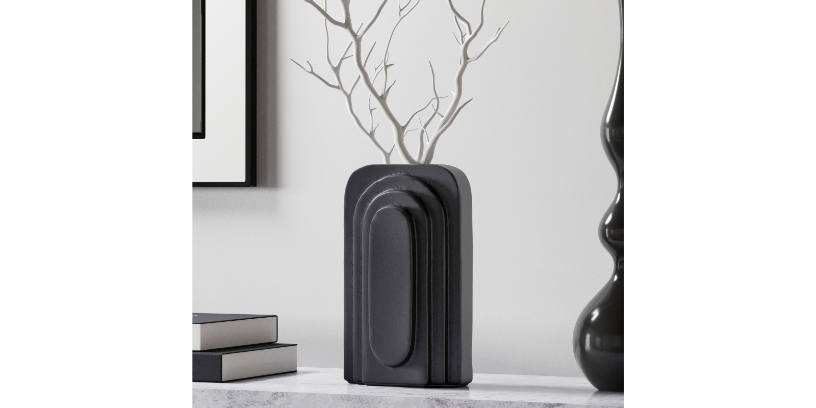 Clarence Metal Vase, Large Black - Image 7