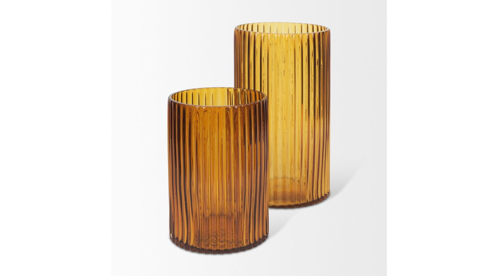 Dawn Amber Glass Vase-Short