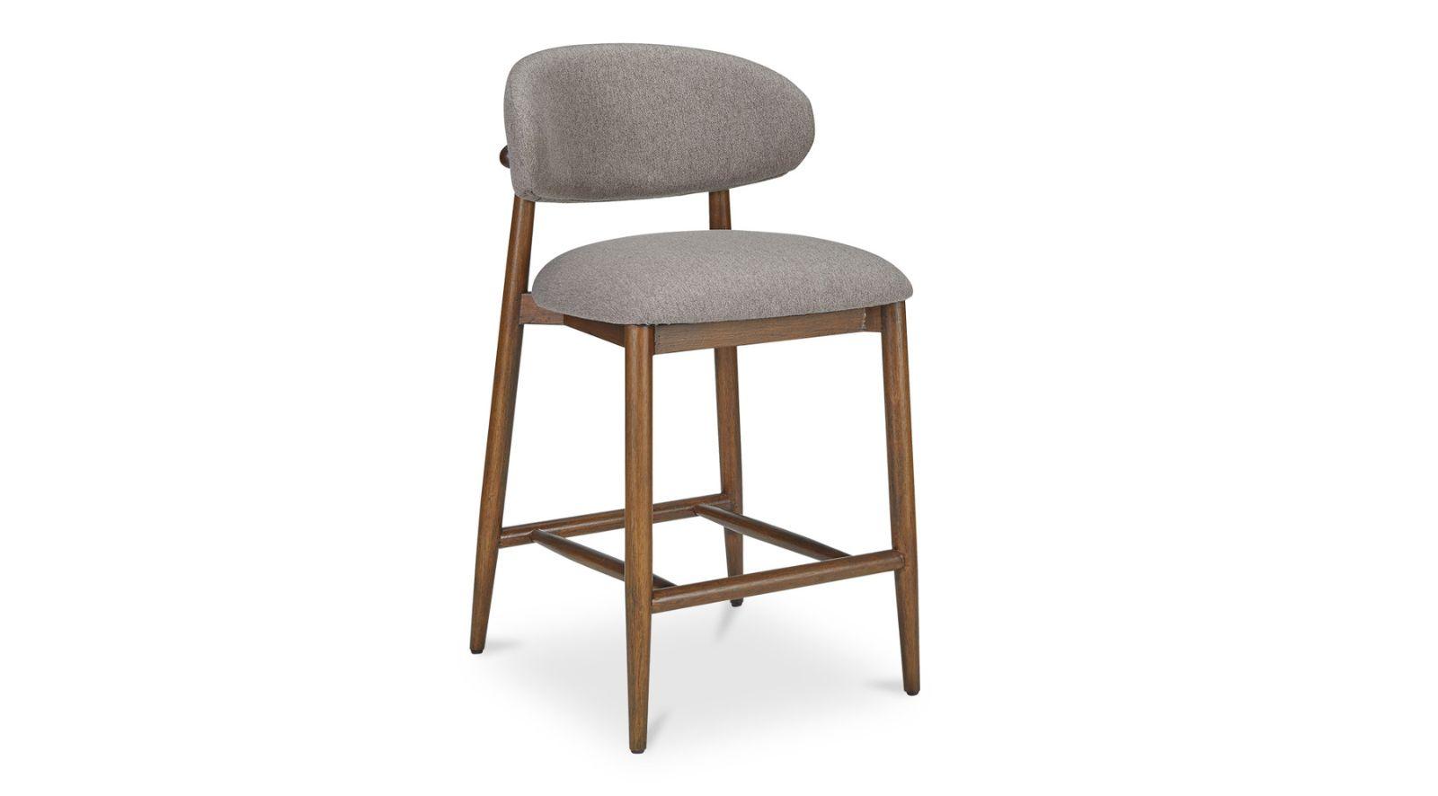 ELLIE COUNTER STOOL PERFORMANCE FABRIC-LIGHT BROWN