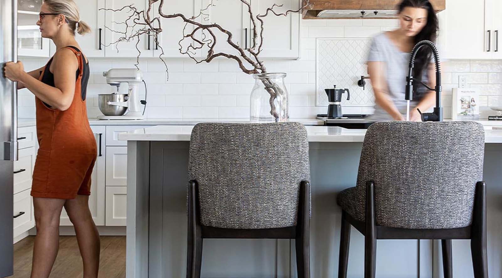 Fawcett Counter Stool- Dark Base - Pepper - Image 2