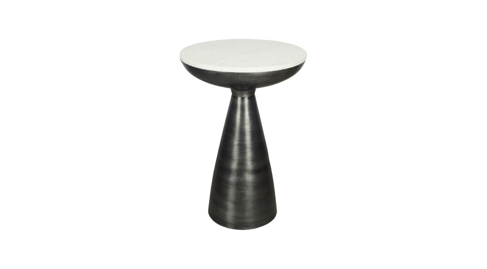 Font Side Table- White Marble - Image 3