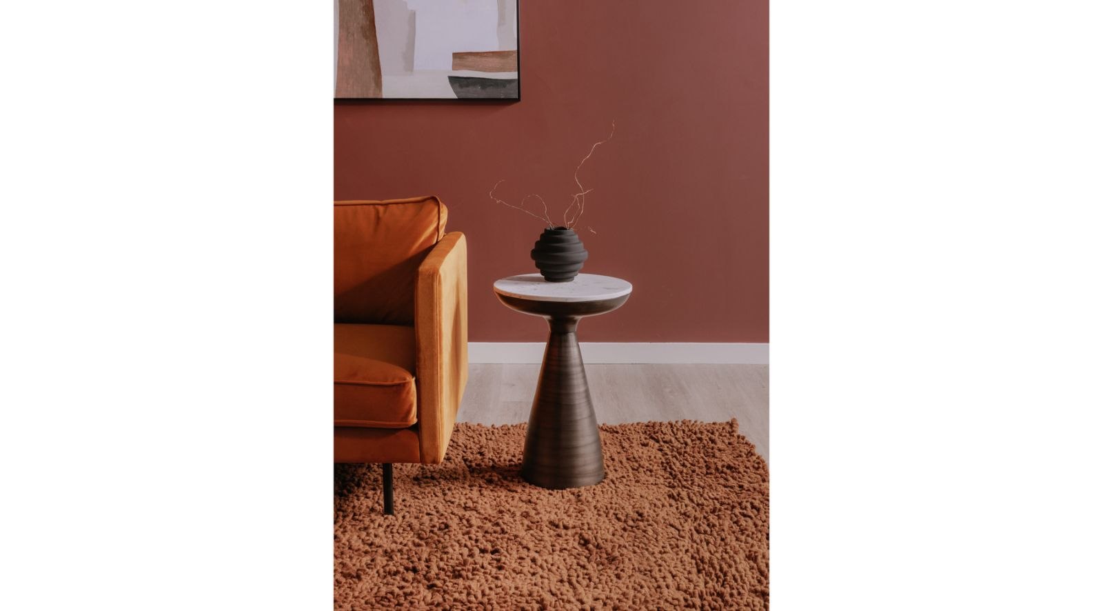 Font Side Table- White Marble - Image 2