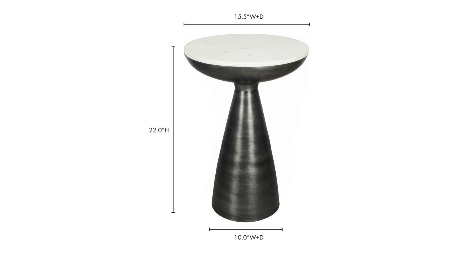 Font Side Table- White Marble - Image 4