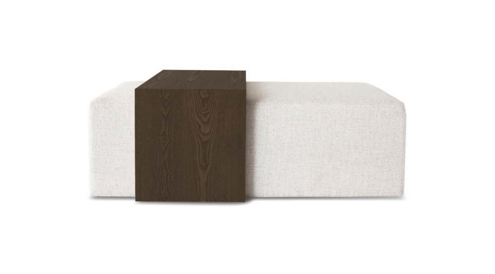 Forest Coffee Ottoman - Cream and Dark Brown
