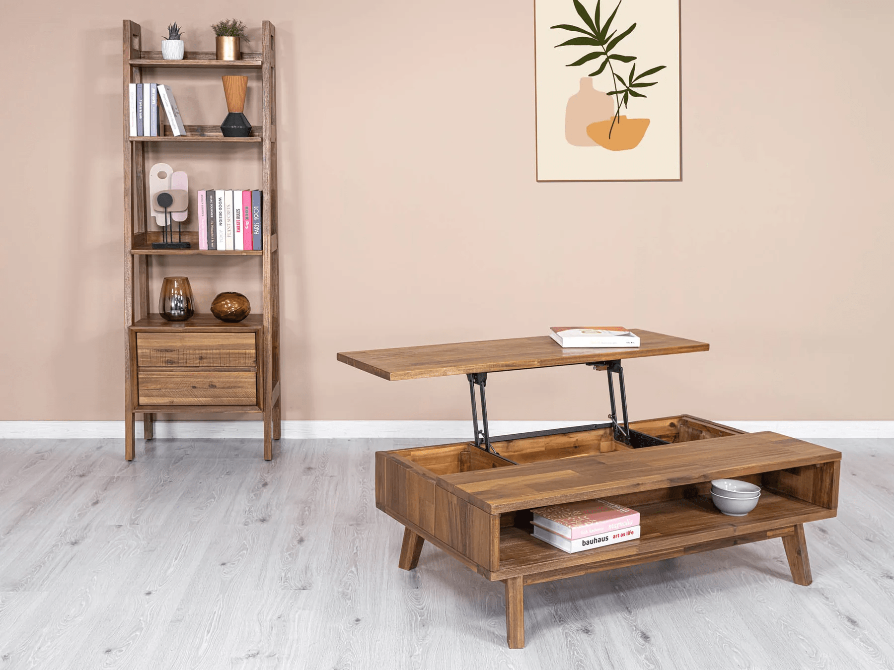 Gianni Coffee Table W/ Lift Top- Warm Pecan - Image 3