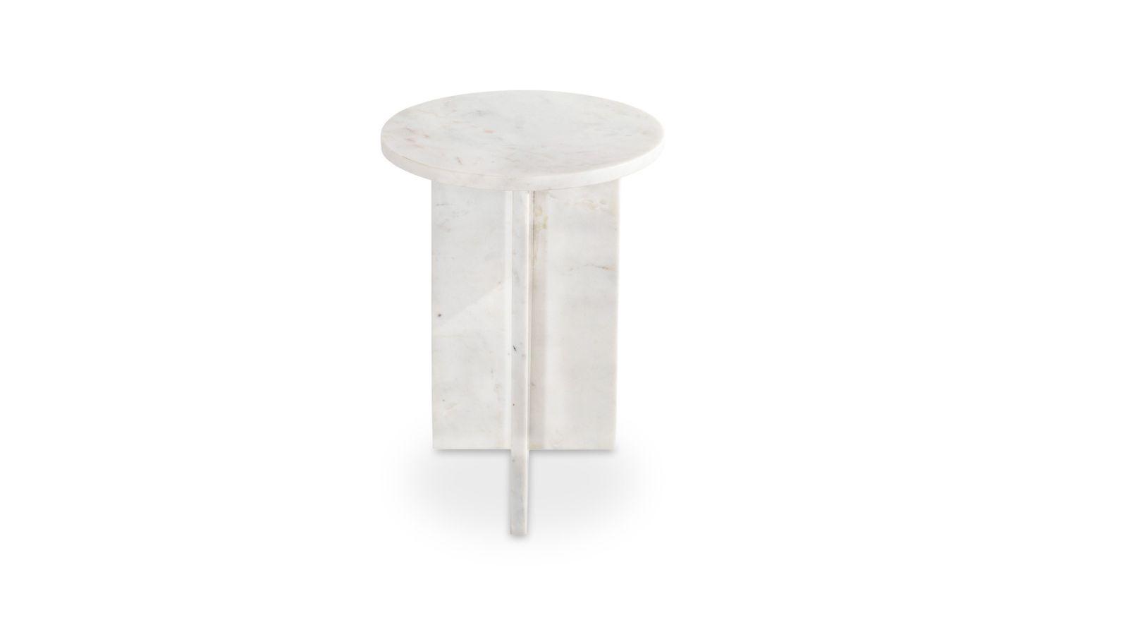 Grace Accent Table White Marble