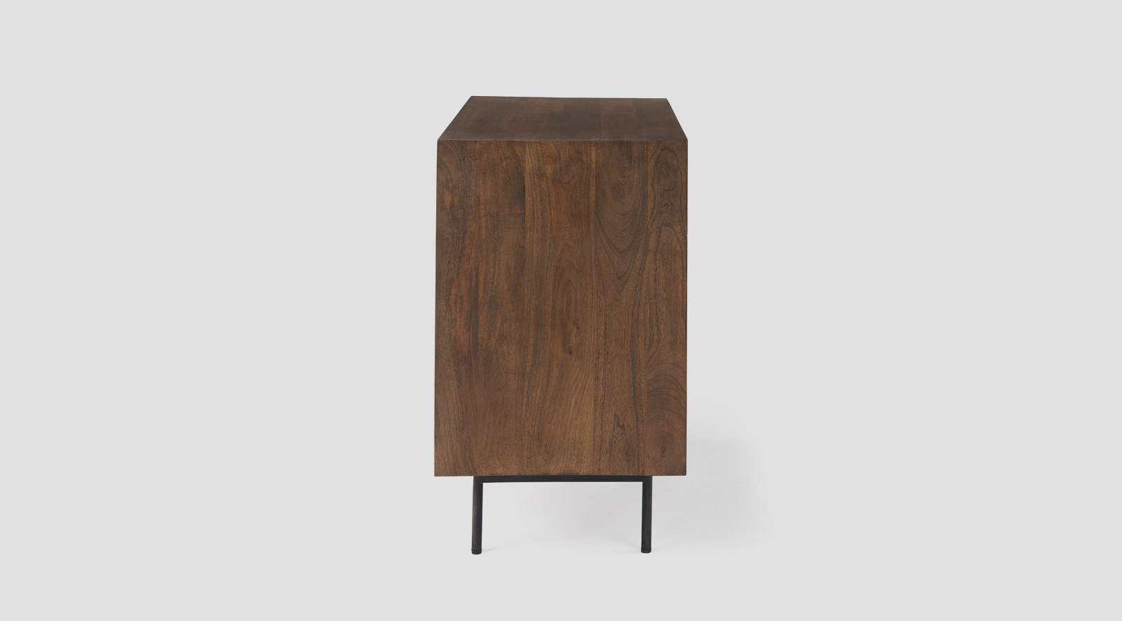 Grace 35.5L x 18.0W x 31.0H Medium Brown Wood W/Black Metal Frame 3 Drawer Accent Cabinet - Image 6