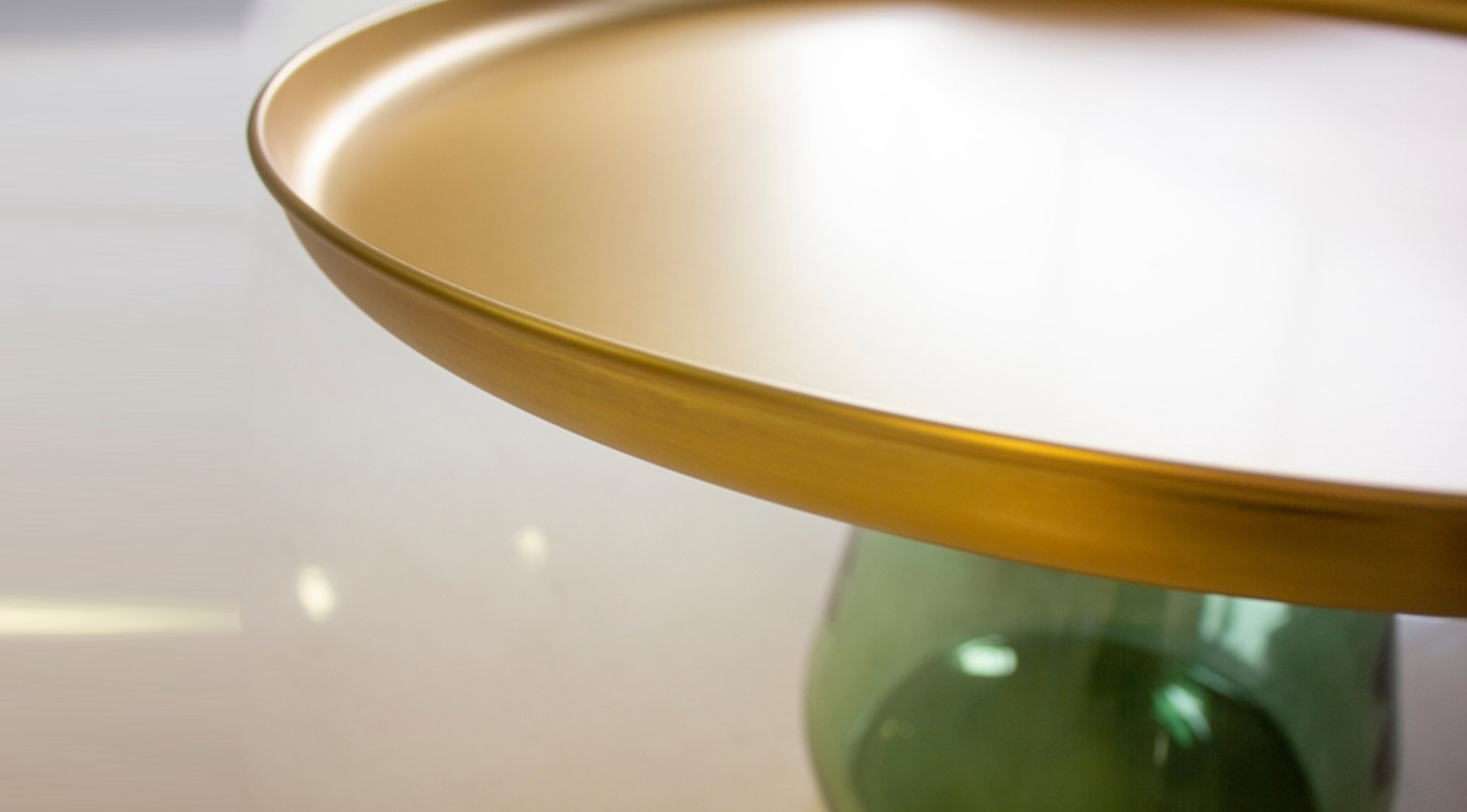 Duverre Coffee Table-antique Brass / Green Glass Base - Image 2