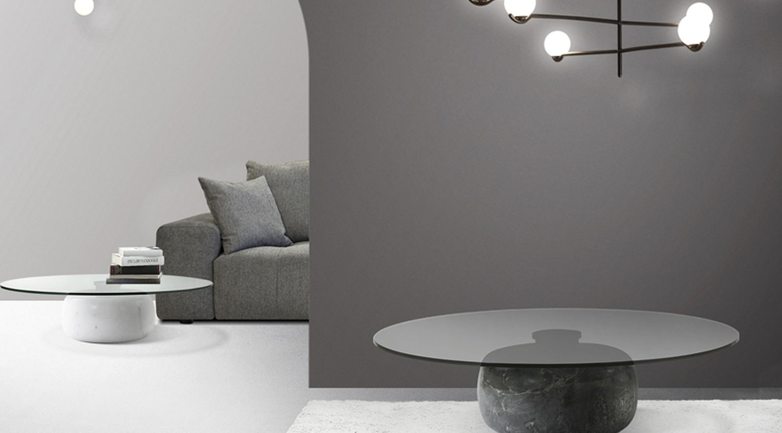 Skip Coffee Table Smoke Glass / Grey Marble - Image 2