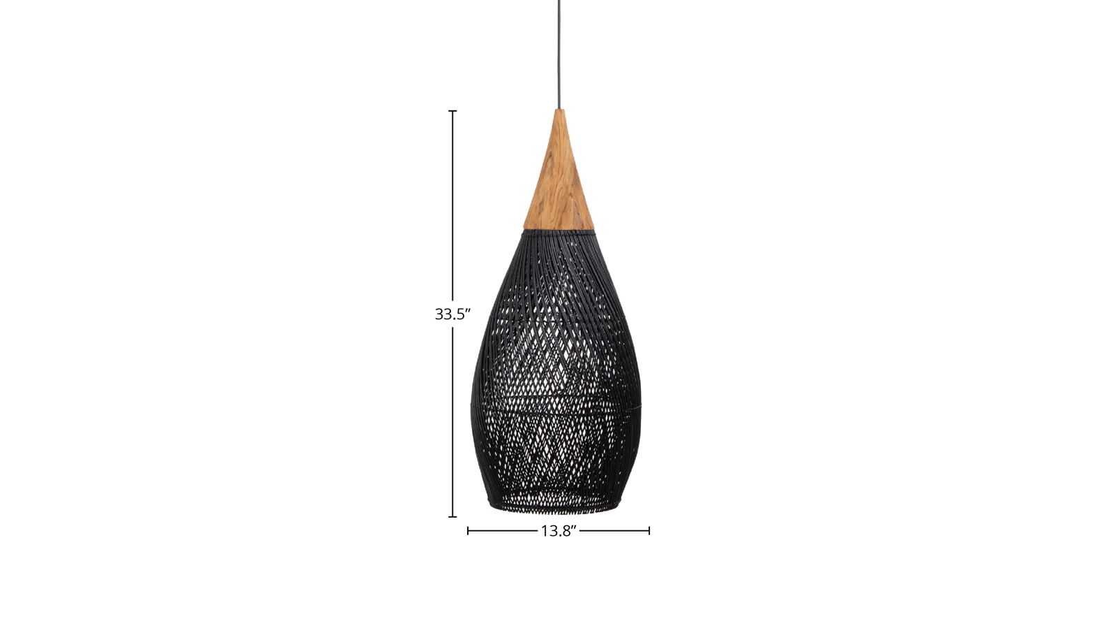 D Bodhi Horn Pendant Large - Black - Image 2