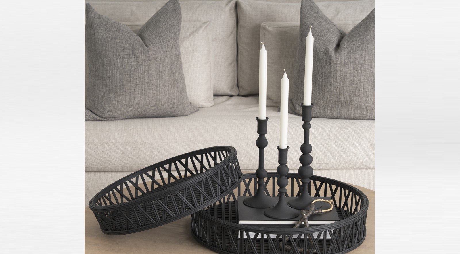 Haute Black Glass Candlestick Large - Image 5