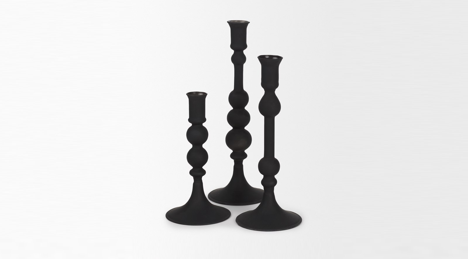 Haute Black Glass Candlestick Large - Image 4