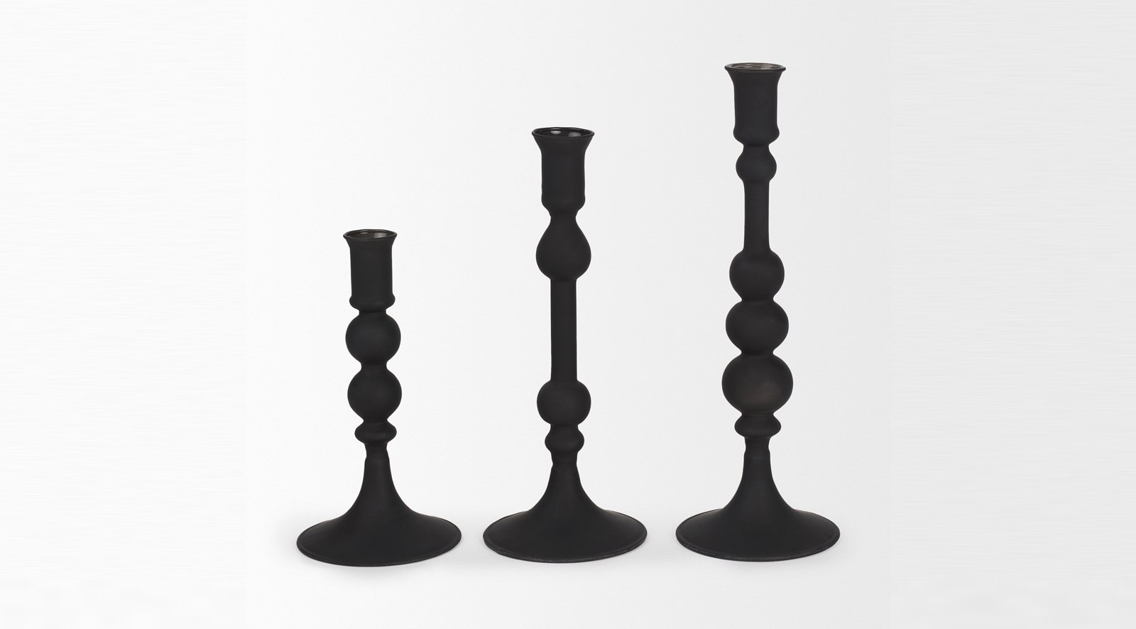 Haute Black Glass Candlestick Large - Image 7