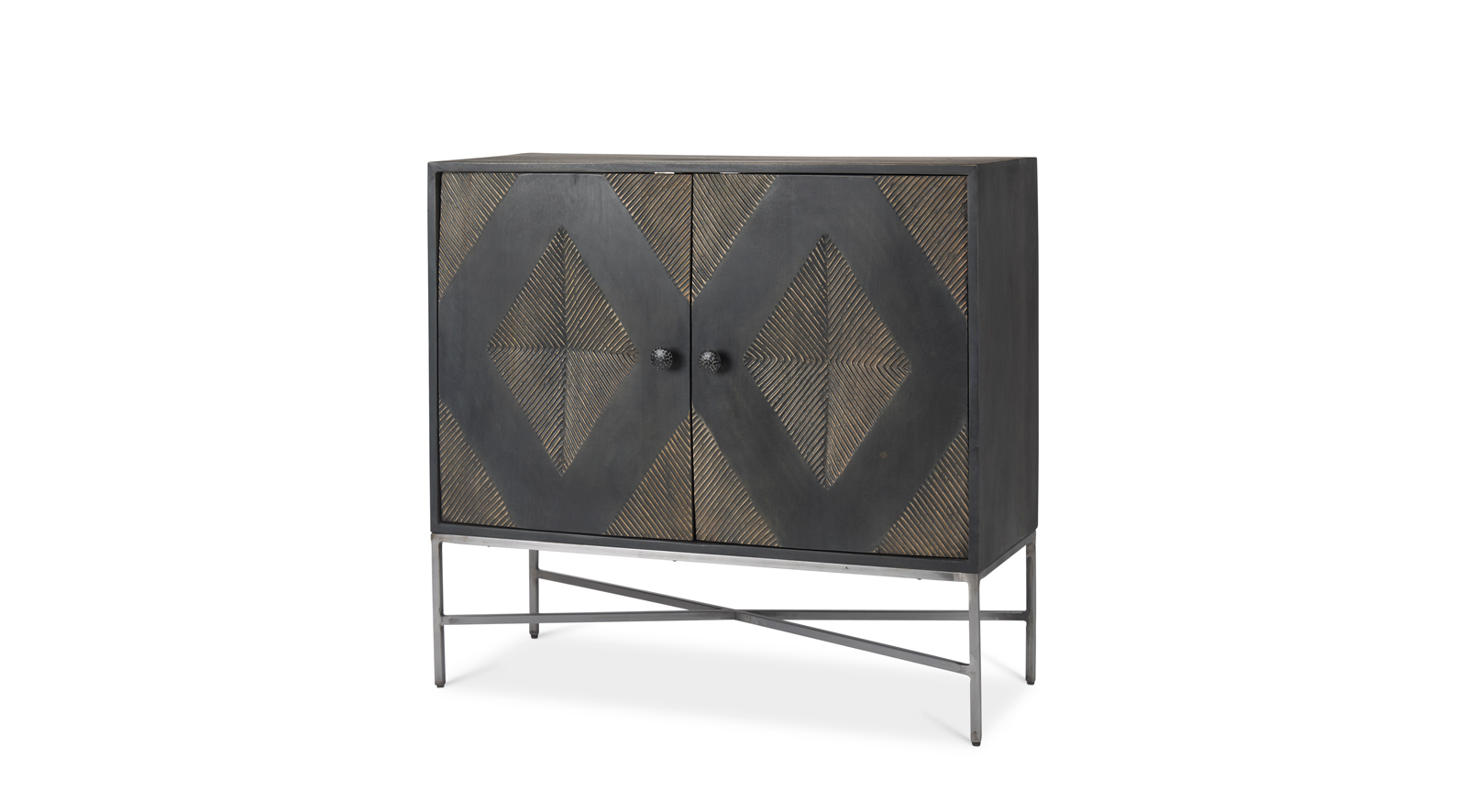 Hogarth 36.0L x 16.0W x 34.0H 2 Door Dark Accent Cabinet