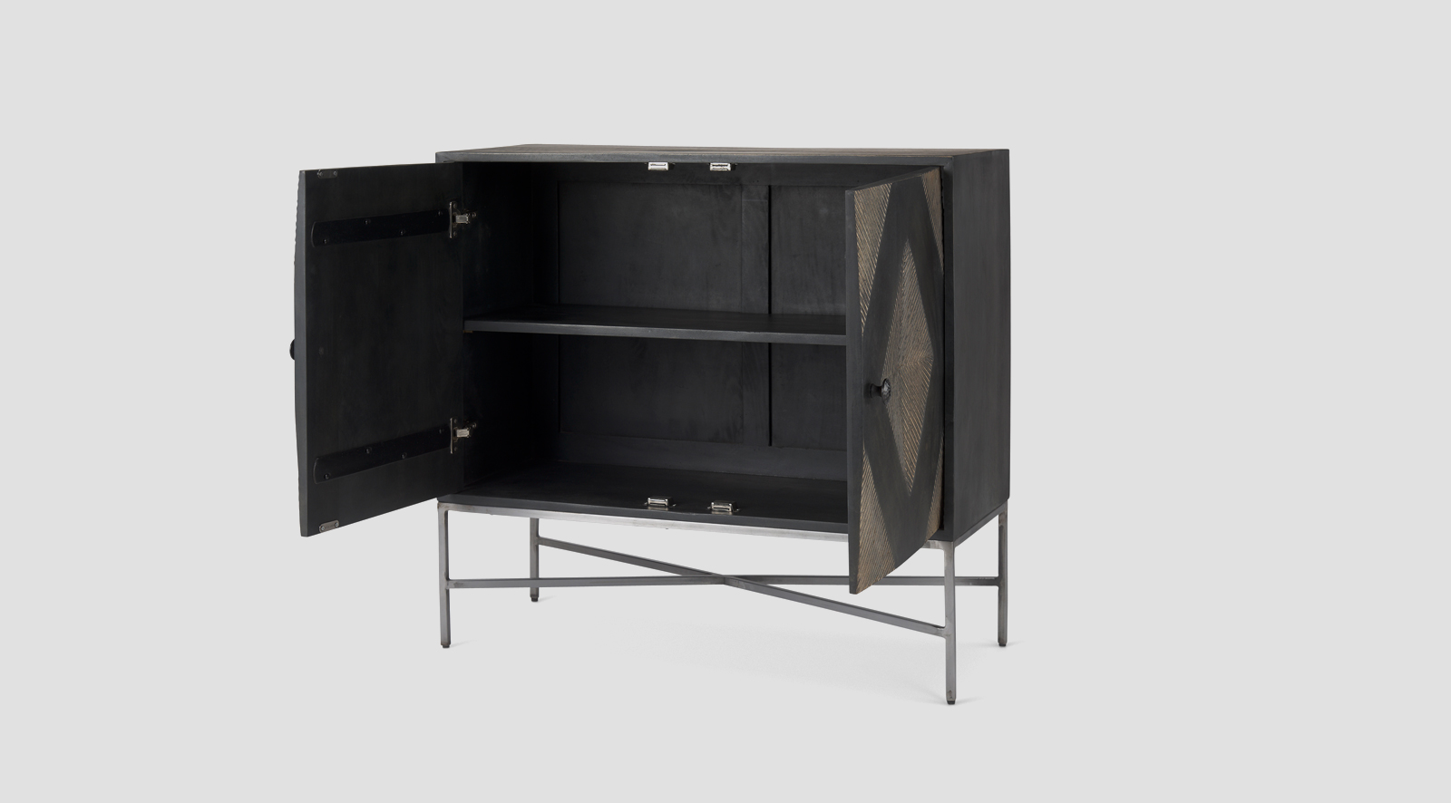 Hogarth 36.0L x 16.0W x 34.0H 2 Door Dark Accent Cabinet - Image 3