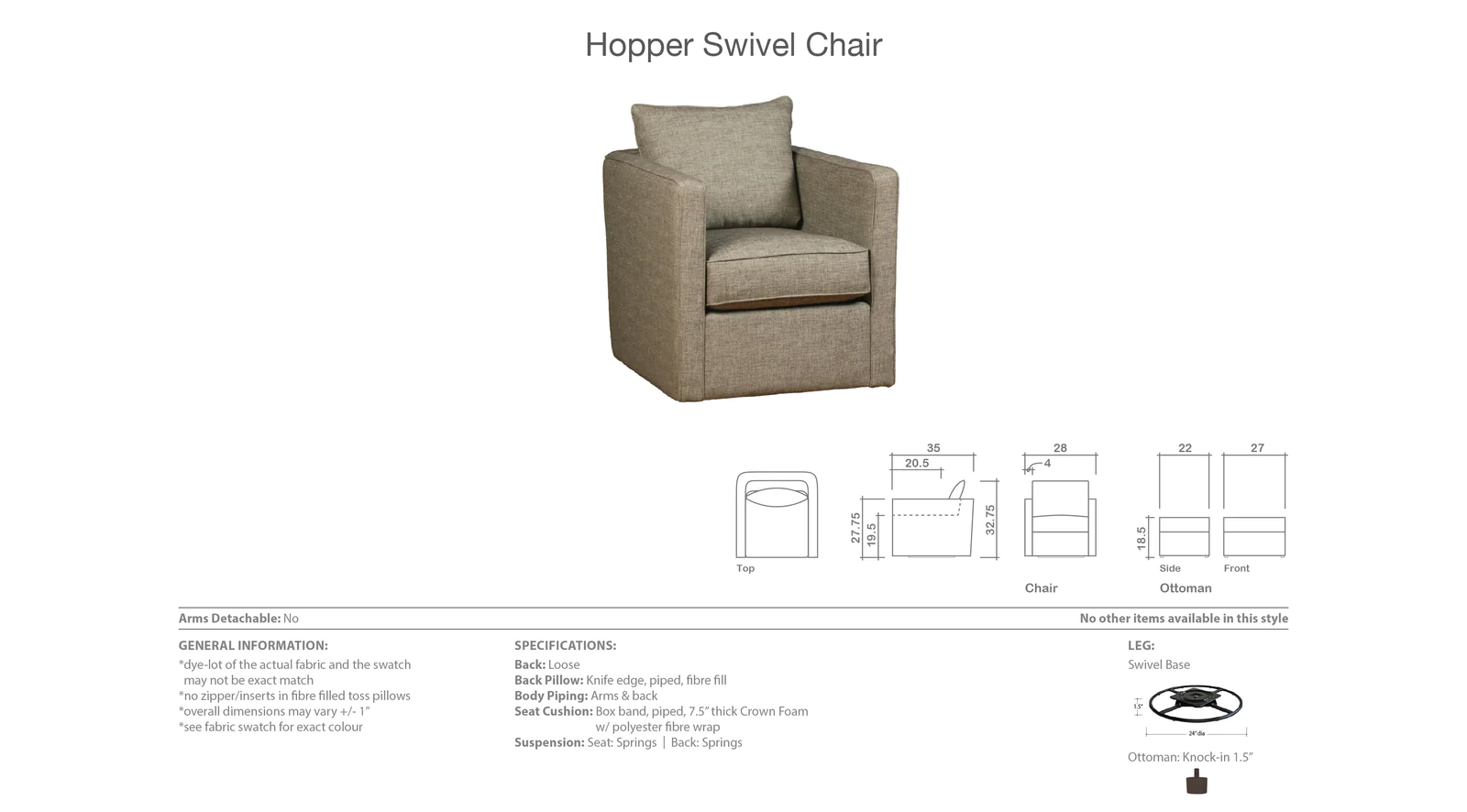 Hopper Swivel Chair - Image 3