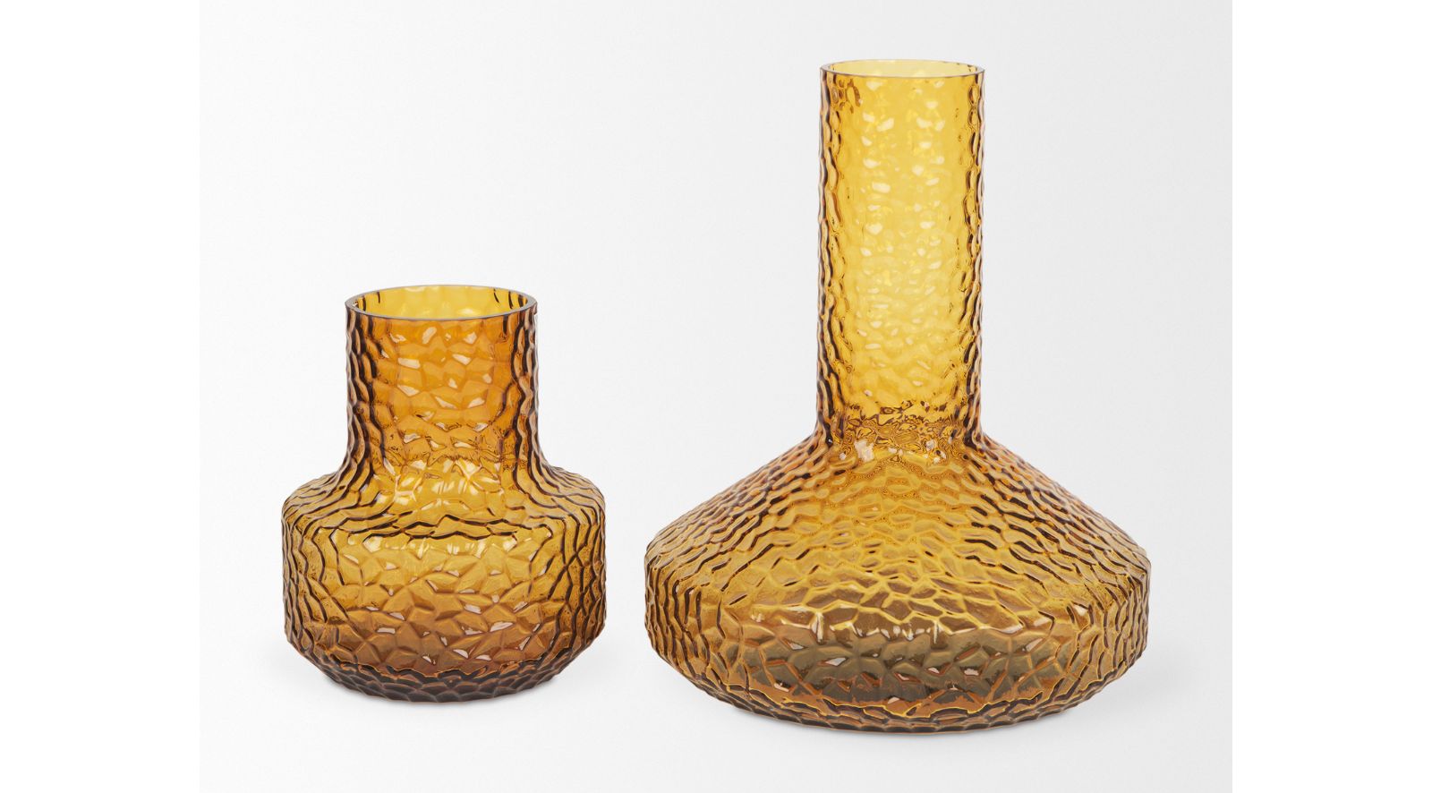 Jolene Amber Glass Vase-Short
