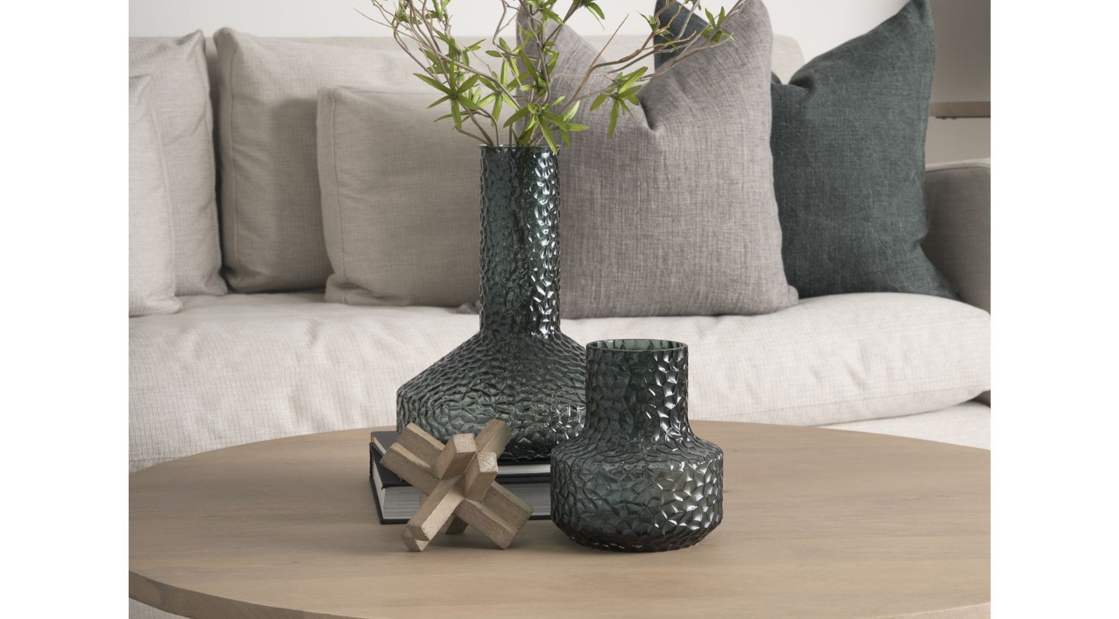 Jolene Green Glass Vase-Tall