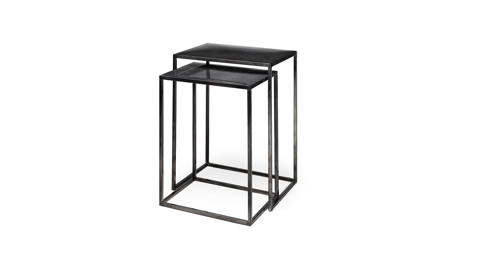 Kasey (Set of 2) 17.7L x 12.6W x 24.4H Galvanized Metal Nesting Accent Tables
