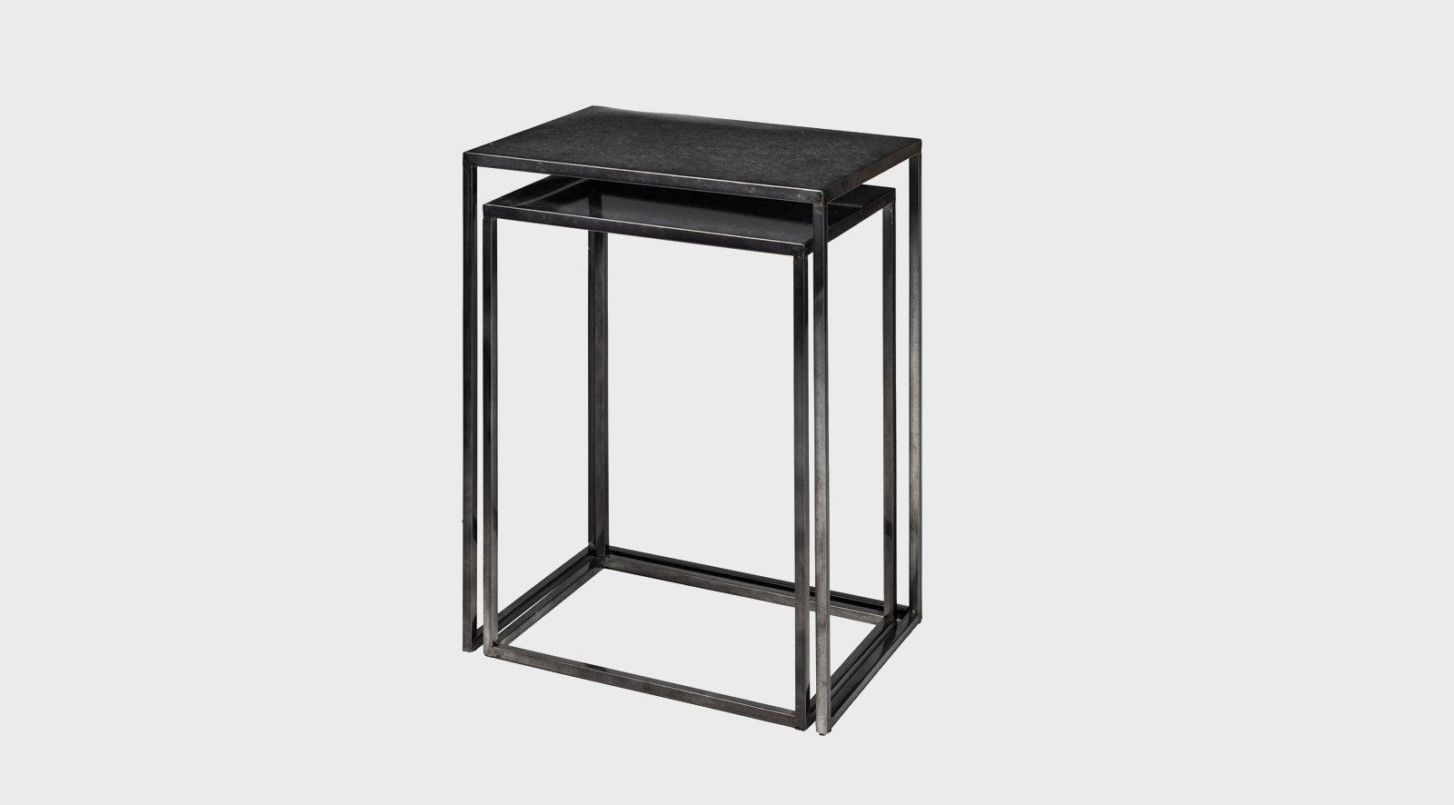 Kasey (Set of 2) 17.7L x 12.6W x 24.4H Galvanized Metal Nesting Accent Tables - Image 3