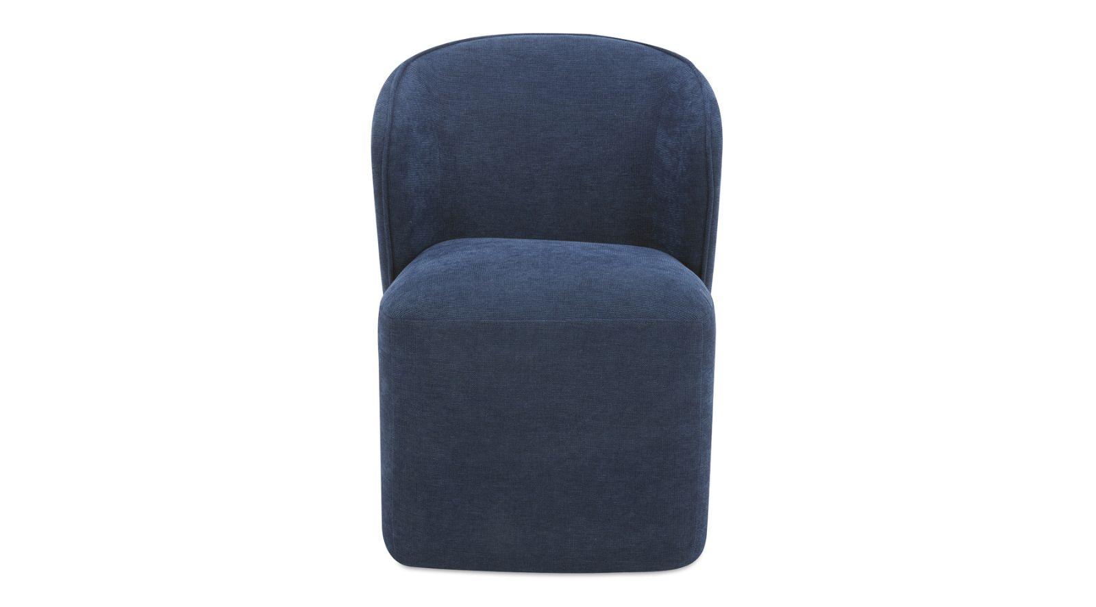 Larson Rolling Dining Chair-Navy Blue