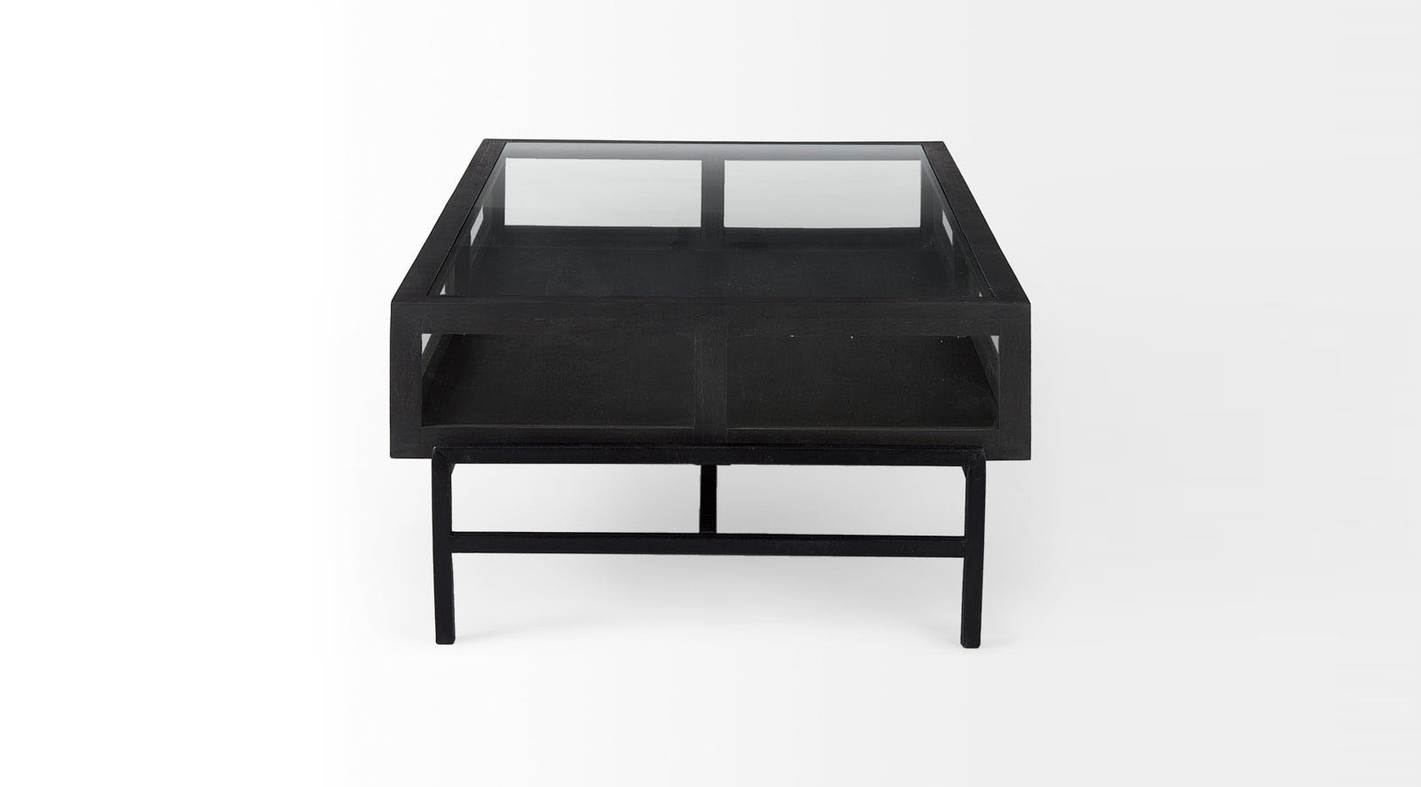 Arelius Dark Brown Wood W/Black Metal Frame Coffee Table - Image 10