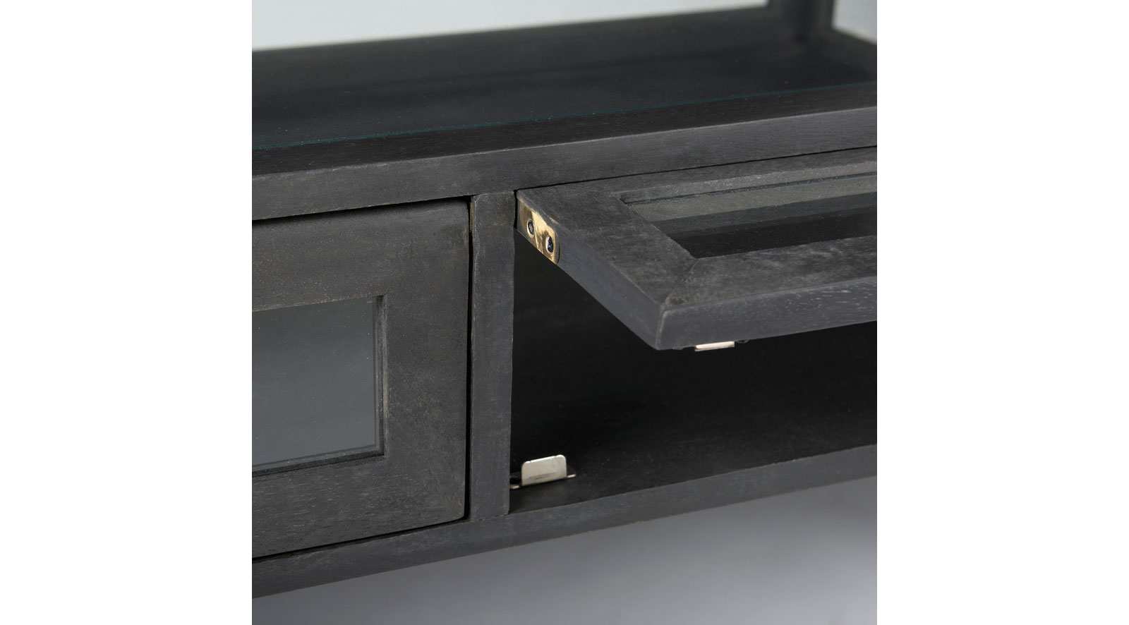 Arelius Dark Brown Wood W/Black Metal Frame Coffee Table - Image 5