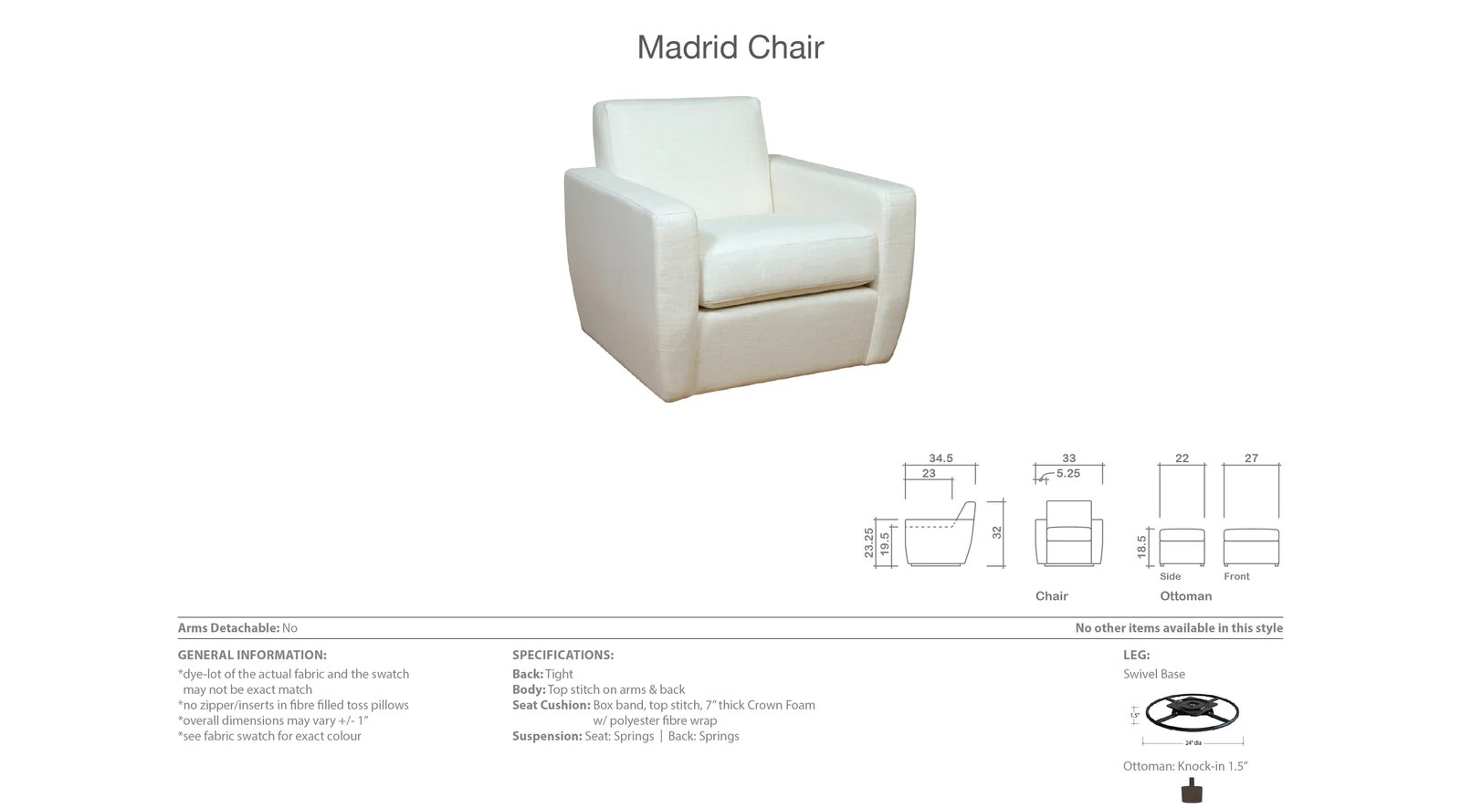 Madrid Swivel Chair - Image 6
