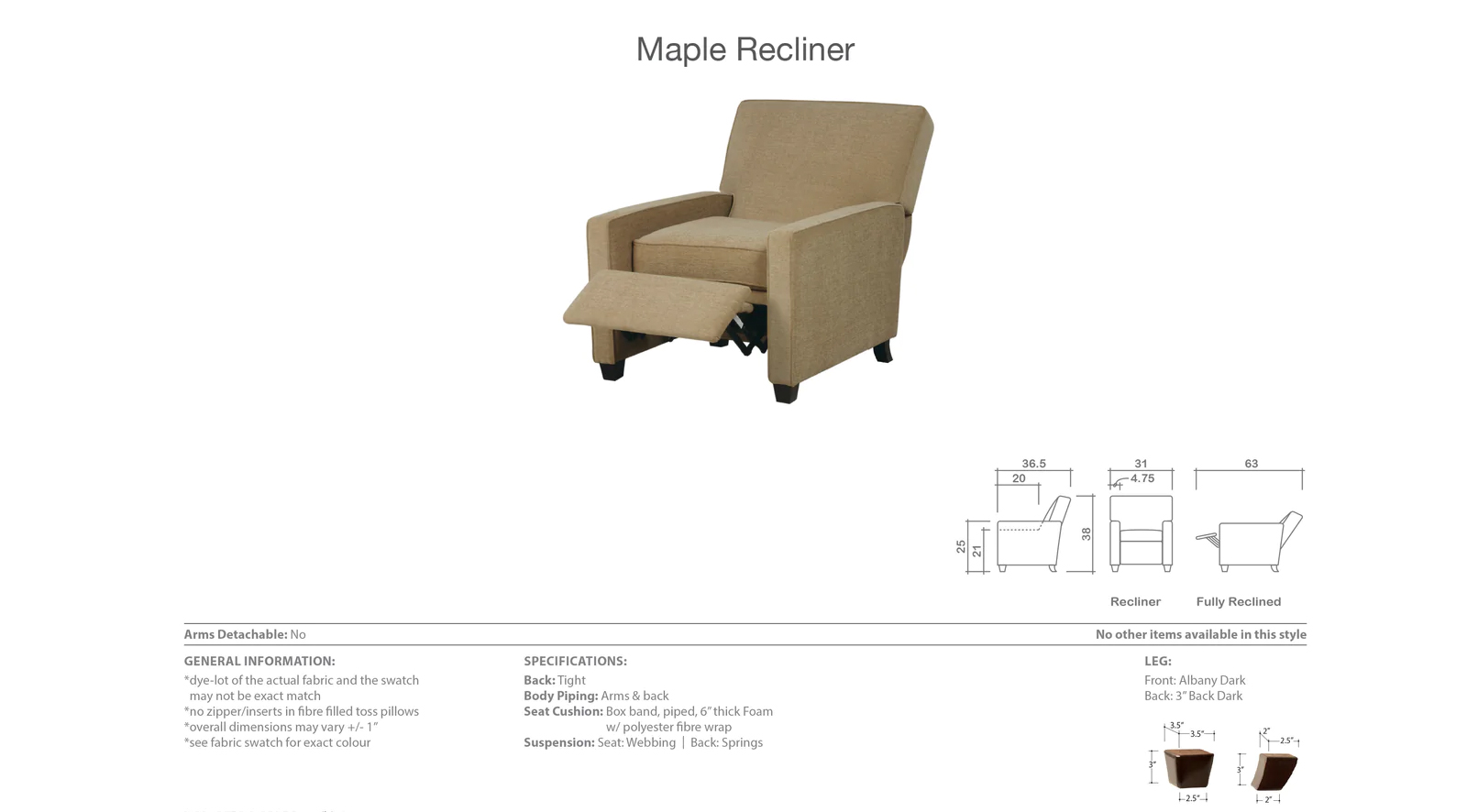 Maple Recliner Chair - Image 3