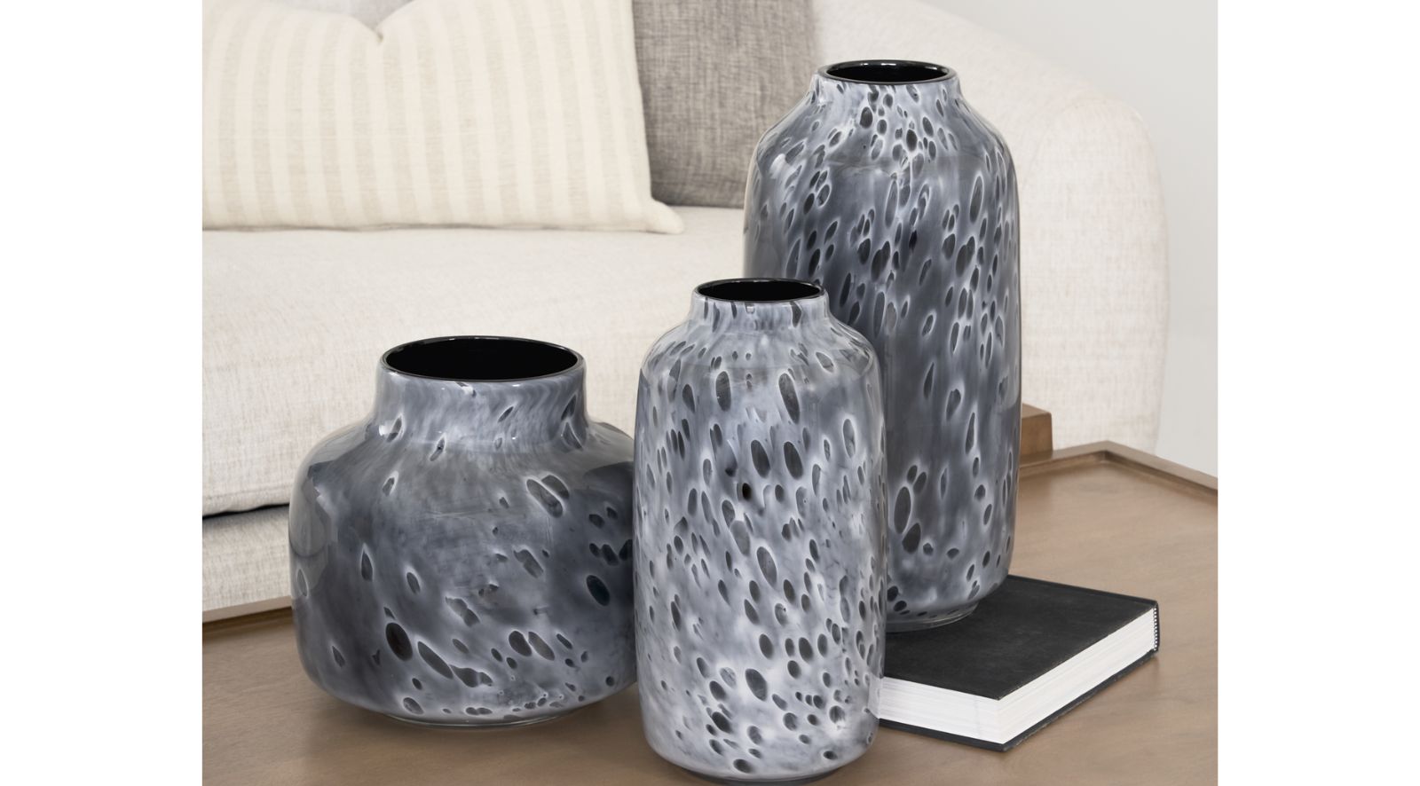 Masai Black Glass Vase-Small