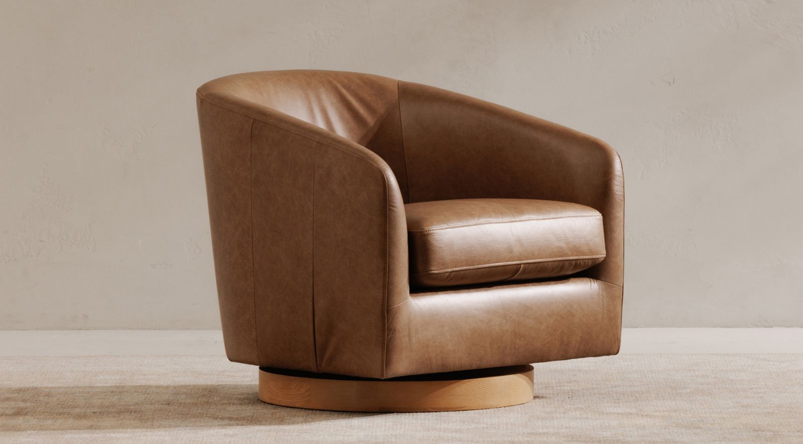 Oscy Leather Swivel Chair - Image 2