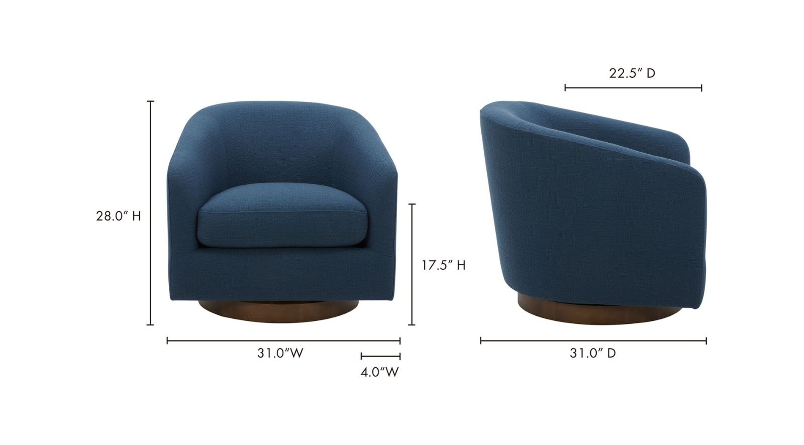 Oscy Swivel Chair- Dark Atlantic - Image 4