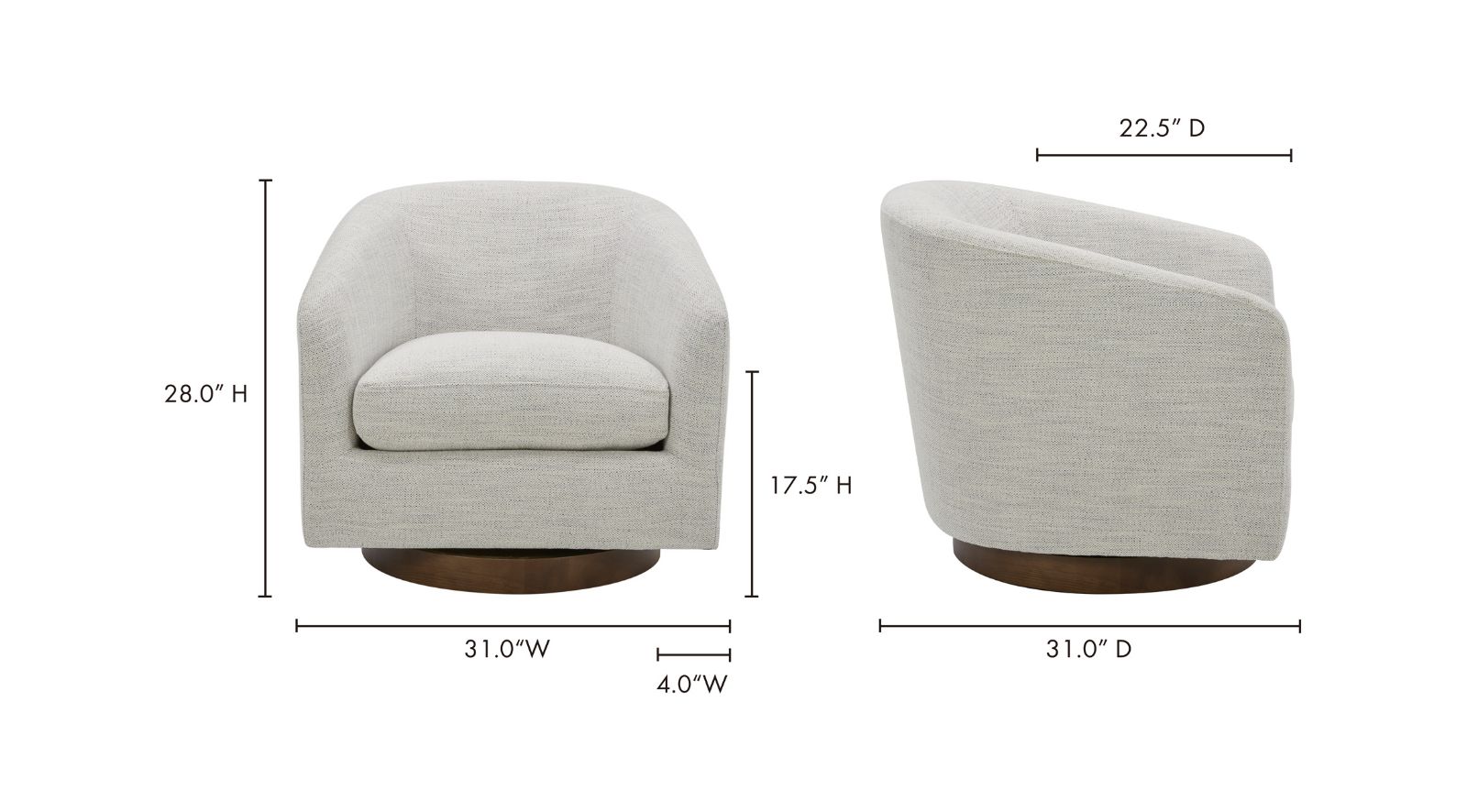 Oscy Swivel Chair- Splashed White - Image 7