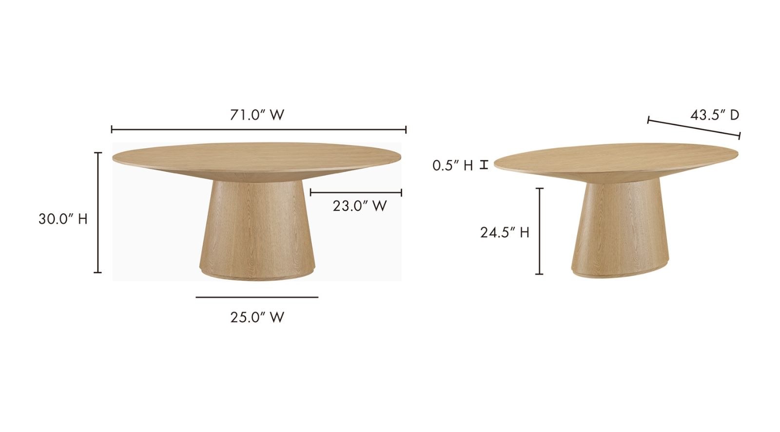 Otago Oval Dining Table-Oak - Image 2