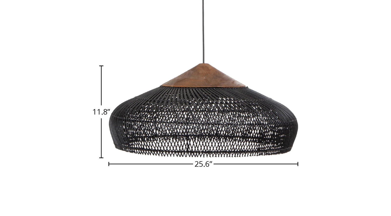 D Bodhi Banjo Pendant Large - Black - Image 2