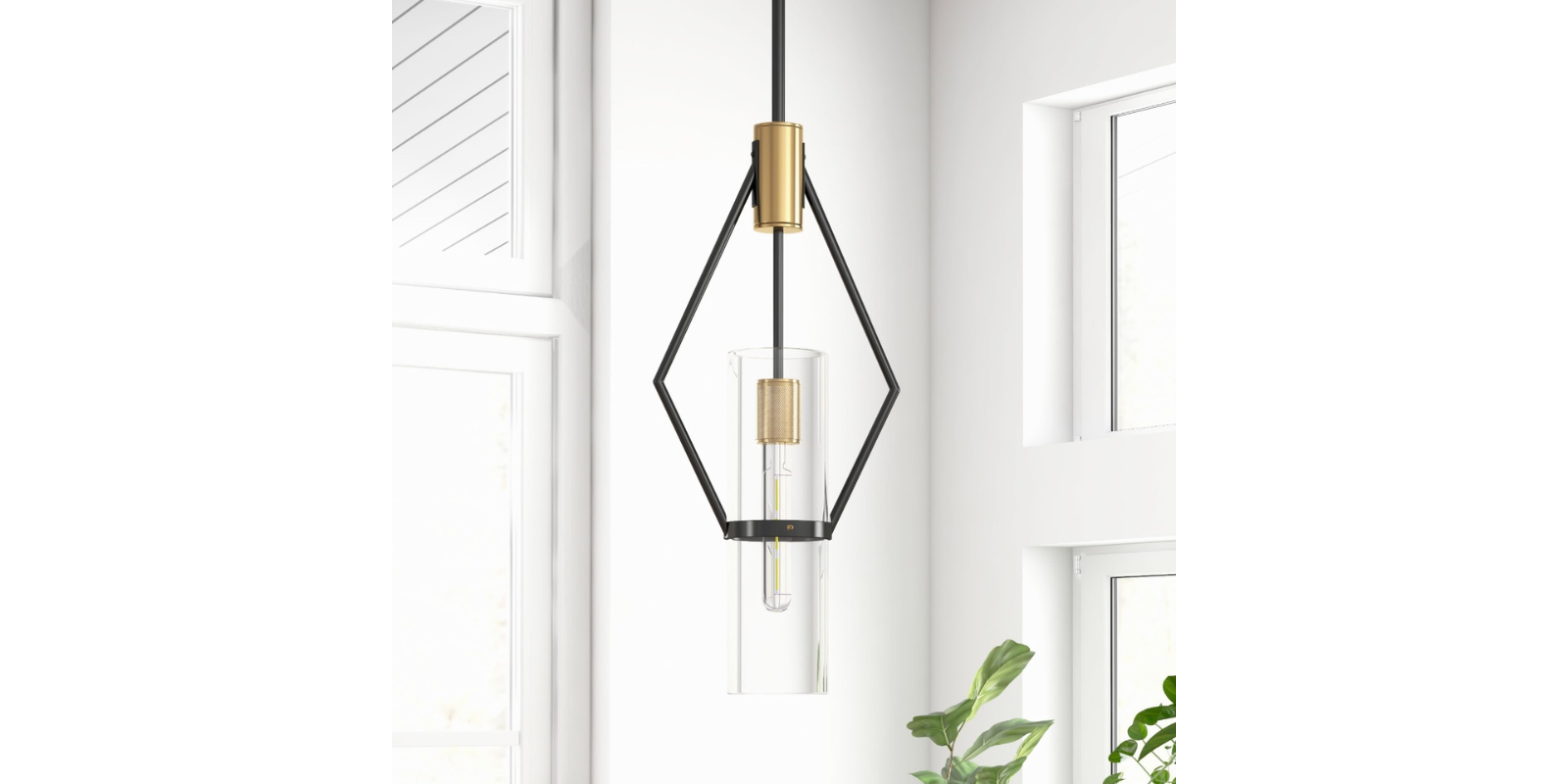 Eliana Pendant, Black And Brass - Image 12