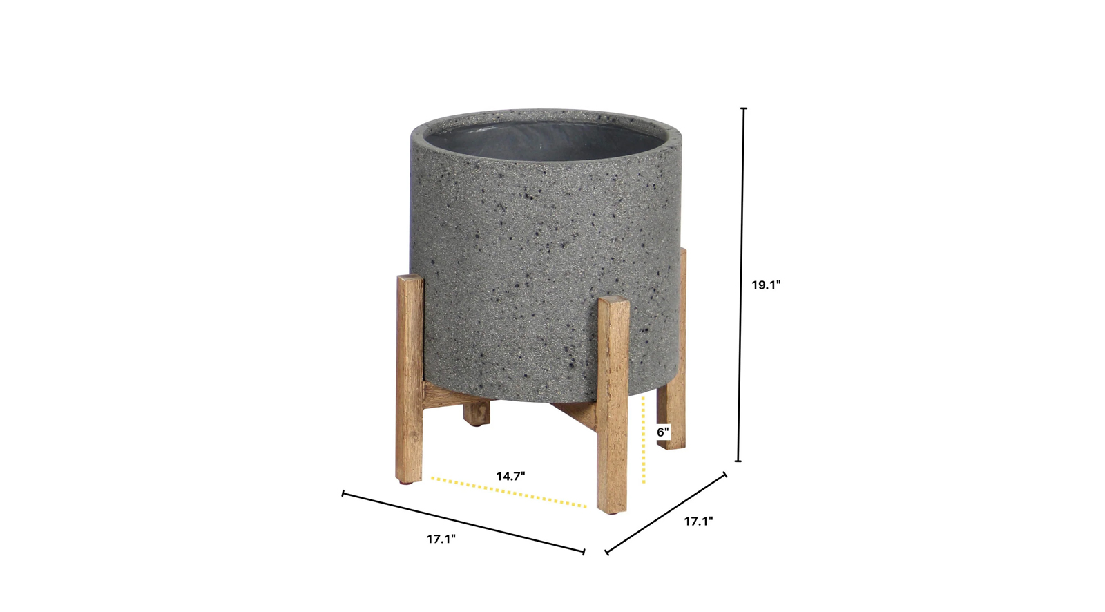 Patio Round Standing Pot - Grey Stone - Image 2